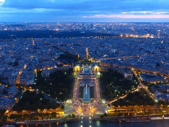 Vista sul Trocadero al tramonto, Parigi