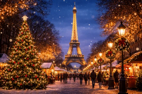 Natale a Parigi con la Torre Eiffel